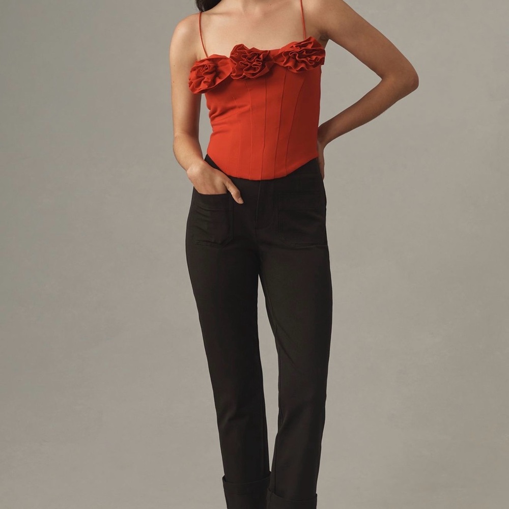Maeve for Anthropologie bombshell black cuffed pants